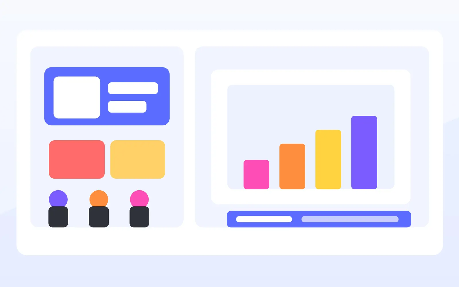 Modern business operations and analytics illustration